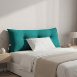 SOGA 100cm Blue Green Triangular Wedge Bed Pillow Headboard Backrest Bedside Tatami Cushion Home Decor