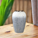 SOGA 30x19cm White and Grey Medium Ceramic Flower Vase Elegant Living Room Home Decor