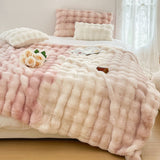 SOGA 2X 200cm Light Pink Fur Fuzzy Super Soft and Cozy Fluffy Throw Blanket