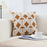 SOGA 2X 45cm Brown Circular Chain Jacquard Square Pillow Decorative Cushion for Living Room