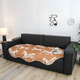 SOGA Two-Seater Orange Horse Print 90x180cm Throw Blanket Sofa Cover