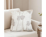 SOGA 45cm Beige Poppy Floral Linen Decorative Pillow
