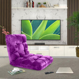 SOGA 2X Floor Recliner Folding Lounge Sofa Futon Couch Folding Chair Cushion Purple