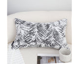 SOGA 35cm Modern Charcoal Palm Leaf Print Contemporary Throw Pillow