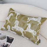 SOGA 2X 35cm Vintage Olive Green White Horse Pattern Throw Pillow