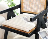 SOGA 2X Cream Corduroy Square Cushion Soft Leaning Plush Backrest Throw Seat Pillow
