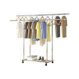 SOGA 200cm Stainless Steel Floor-Standing Clothes Rack - Durable and Space-Saving Laundry Organizer