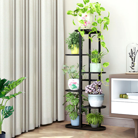 pot plant stand nz SOGA 8 Tier 9 Pots Black Metal Plant Rack Flowerpot Storage Display St – heysNZ