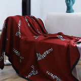 SOGA 2X Wine red Zebra Print Throw Blanket 130x180cm Acrylic