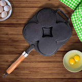 SOGA 4 Mold Cast Iron Breakfast Fried Egg Pancake Omelette Fry Pan