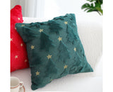SOGA 45cm Teal Christmas Tree Gold Star Holiday Pillow