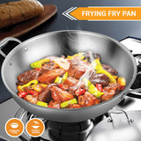 SOGA 3-Ply 38cm Stainless Steel Double Handle Wok Frying Fry Pan Skillet with Lid