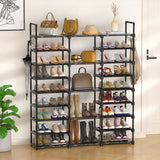 SOGA 2X 21-Shelf Tier Shoe Storage Shelf Space-Saving Caddy Rack Organiser with Handle