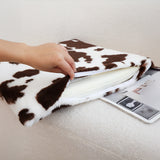 SOGA Coffee Cowhide Cushion Plush Seat Back Pillow