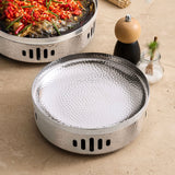 SOGA 26cm Dry Pot with Hammered Texture Natural Silver Color for  a Kitchen Essential