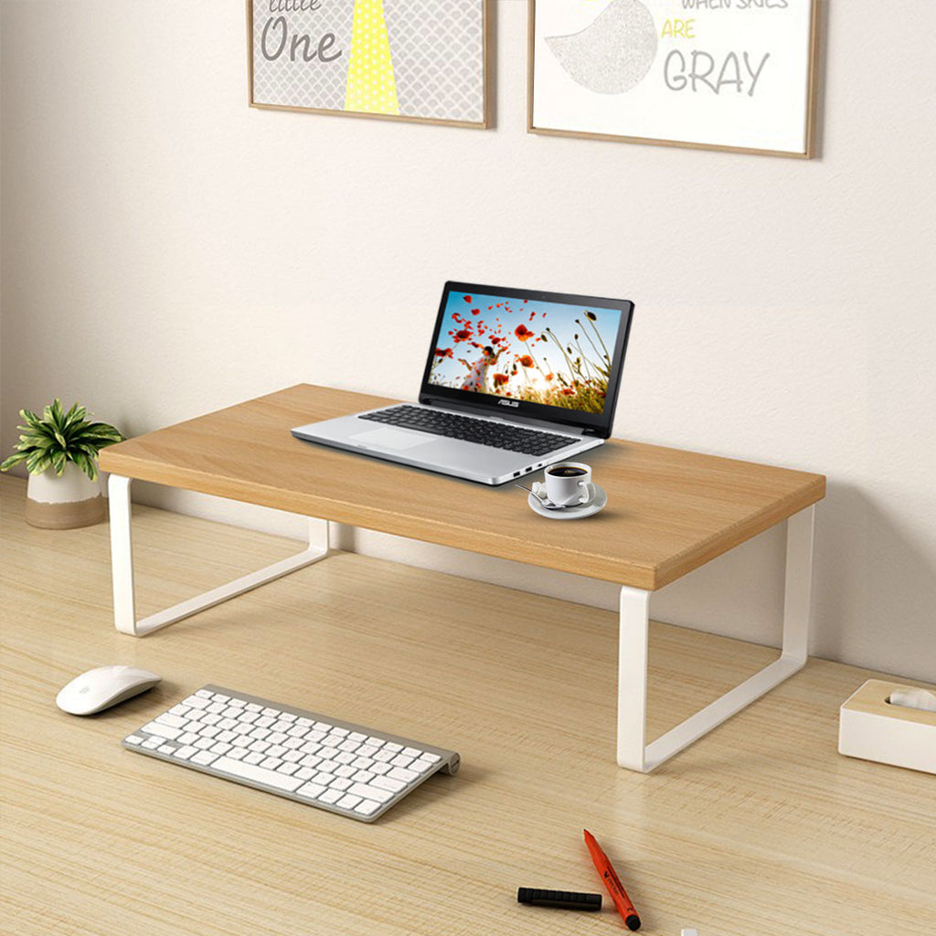 SOGA 2X 40cm Wood Computer Monitor Elevated Stand Desktop Support Stat ...