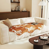 SOGA Three-Seater Orange Horse Print 90x210cm Throw Blanket Sofa Cover