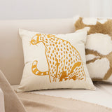 SOGA 2X 45cm Throw Pillow White Light Luxury with Golden Leopard Design Decorative Square Cushion Home Decor