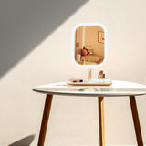SOGA 2X 26cm White Squared Smart LED Makeup Bedroom Table Vanity Mirror Tricolor Adjustable Light