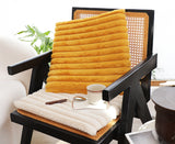SOGA 2X Golden Corduroy Square Cushion Soft Leaning Plush Backrest Throw Seat Pillow