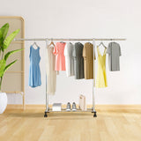 SOGA 200cm Stainless Steel Floor-Standing Clothes Rack - Durable and Space-Saving Laundry Organizer