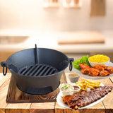 SOGA Large Cast Iron Round Stove Charcoal Table Net Grill Japanese Style BBQ Picnic Camping with Wooden Board