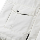 abbee White Winter Fur Hooded Down Jacket Stylish Lightweight Quilted Warm Puffer Coat