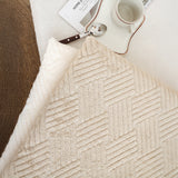 SOGA Beige Chevron Square Cushion Soft Leaning Plush Backrest Throw Seat Pillow