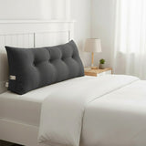 SOGA 2X 120cm Dark Grey Triangular Wedge Bed Pillow Headboard Backrest Bedside Tatami Cushion Home Decor