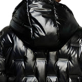 abbee Black  Winter Hooded Glossy Down Jacket Stylish Lightweight Quilted Warm Puffer Coat