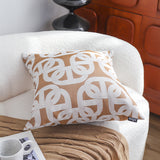 SOGA 2X 50cm Artistic Camel Brown White Geometric Pattern Throw Pillow