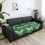SOGA Two-Seater Green Horse Print 90x180cm Throw Blanket Sofa Cover