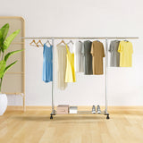 SOGA 240cm Stainless Steel Floor-Standing Clothes Rack - Durable and Space-Saving Laundry Organizer