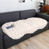 SOGA Two-seater White Faux Fur Throw Blanket 90x160cm Polyester