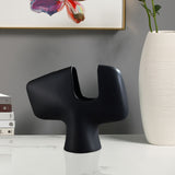 SOGA 2X 44x35cm Ornament Modern Black Abstract Ceramic Vase with Unique Decorative Piece for Home Decor