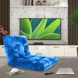 SOGA Floor Recliner Folding Lounge Sofa Futon Couch Folding Chair Cushion Blue