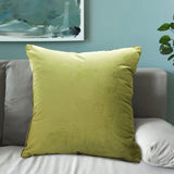 SOGA 2X 45cm Subtle Fluorescent Green Foliage Velvet Square Throw Pillow