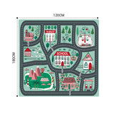 SOGA 120cm Kids Rug Street Map Play Mat Educational Baby Theme Park Area Rugs