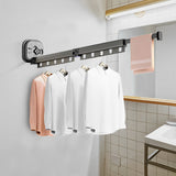 SOGA 2X  93.2cm Wall-Mounted Clothing Dry Rack Retractable Space-Saving Foldable Hanger