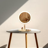 SOGA 2X 26cm White Round Smart LED Makeup Bedroom Table Vanity Mirror Tricolor