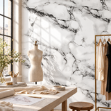 SOGA Peel & Stick Floor and Wall Tiles 60 x 60cm 10 Pack Black White Faux Marble