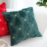SOGA 2X 45cm Festive Teal Christmas Tree Gold Star Holiday Throw Pillow
