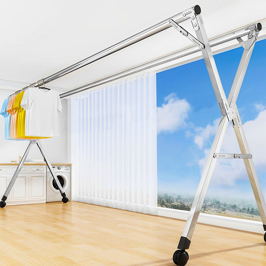 SOGA 2.0m Portable Standing Clothes Drying Rack Foldable Space-Saving ...