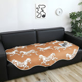 SOGA Two-Seater Orange Horse Print 90x180cm Throw Blanket Sofa Cover