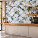SOGA Peel & Stick Floor and Wall Tiles 30 x 60cm 10 Pack Blue Agate Faux Marble