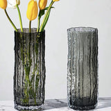 SOGA 30.5cm Handcrafted Grey Glass Vase, Classic Design for Home Decor