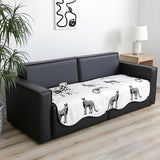 SOGA Three-Seater White Leopard Print 90x210cm Throw Blanket Sofa Cover