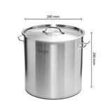 SOGA Dual Burners Cooktop Stove 17L Stainless Steel Stockpot 28cm and 28cm Induction Casserole