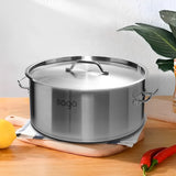 SOGA Stock Pot 17Lt Top Grade Thick Stainless Steel Stockpot 18/10