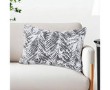 SOGA 35cm Modern Charcoal Palm Leaf Print Contemporary Throw Pillow